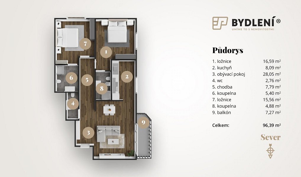 Pronájem bytu 3+kk 100 m², Teplice – náhled fotky 5