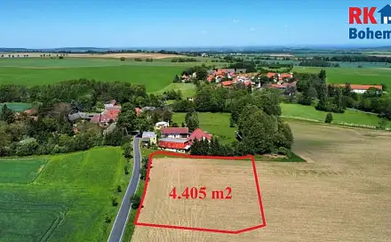 Prodej stavebního pozemku 4 405 m², Bečváry - Horní Jelčany, okres Kolín