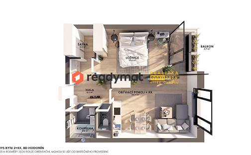 Prodej bytu 2+kk 53 m², Kateřinská, Hodonín