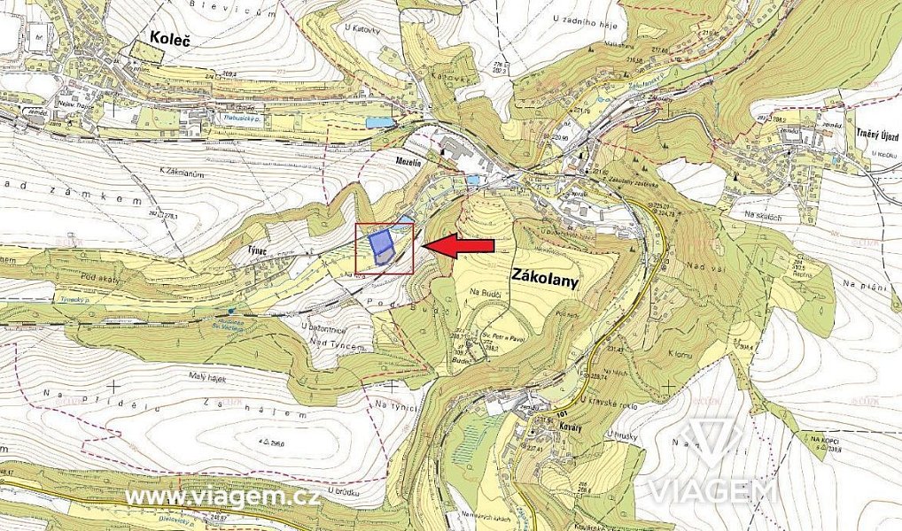 Prodej zahrady 2 392 m², Koleč – náhled fotky 2