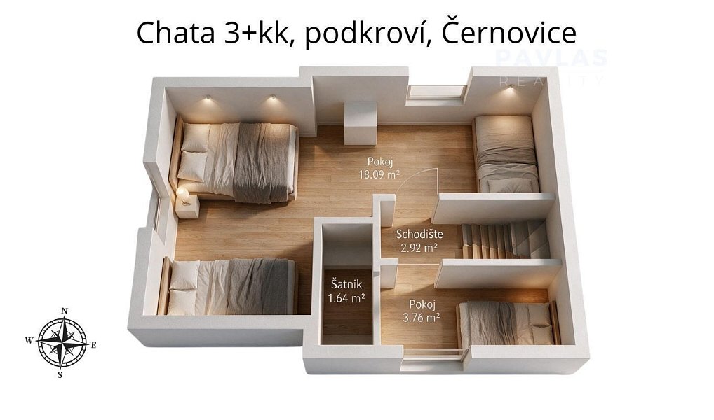 Prodej chaty/chalupy 75 m² s pozemkem 361 m², Černovice – náhled fotky 19