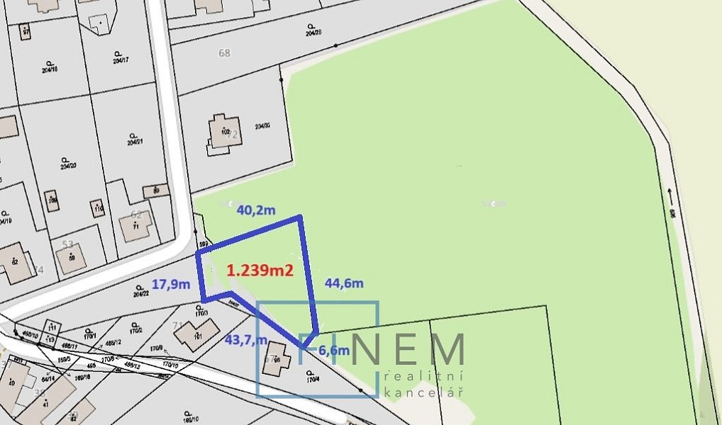 Prodej stavebního pozemku 1 239 m², Otmíče – náhled fotky 14