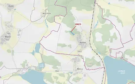 Dražba lesa 4 872 m², Kovčín
