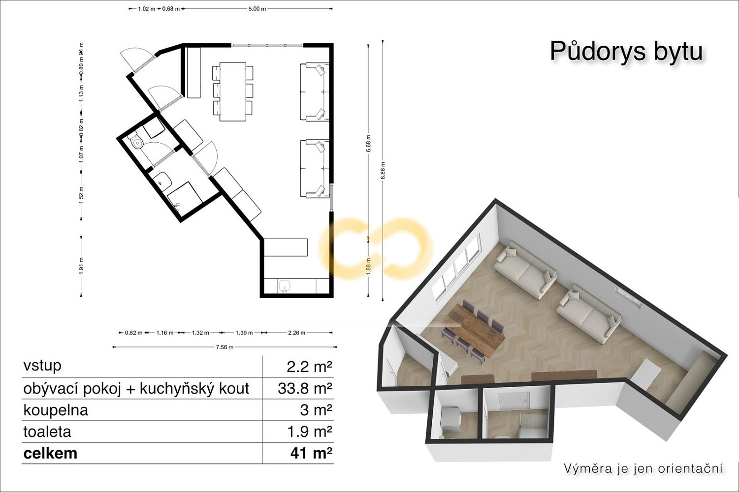 Prodej bytu 1+kk 43 m² – fotografie 4