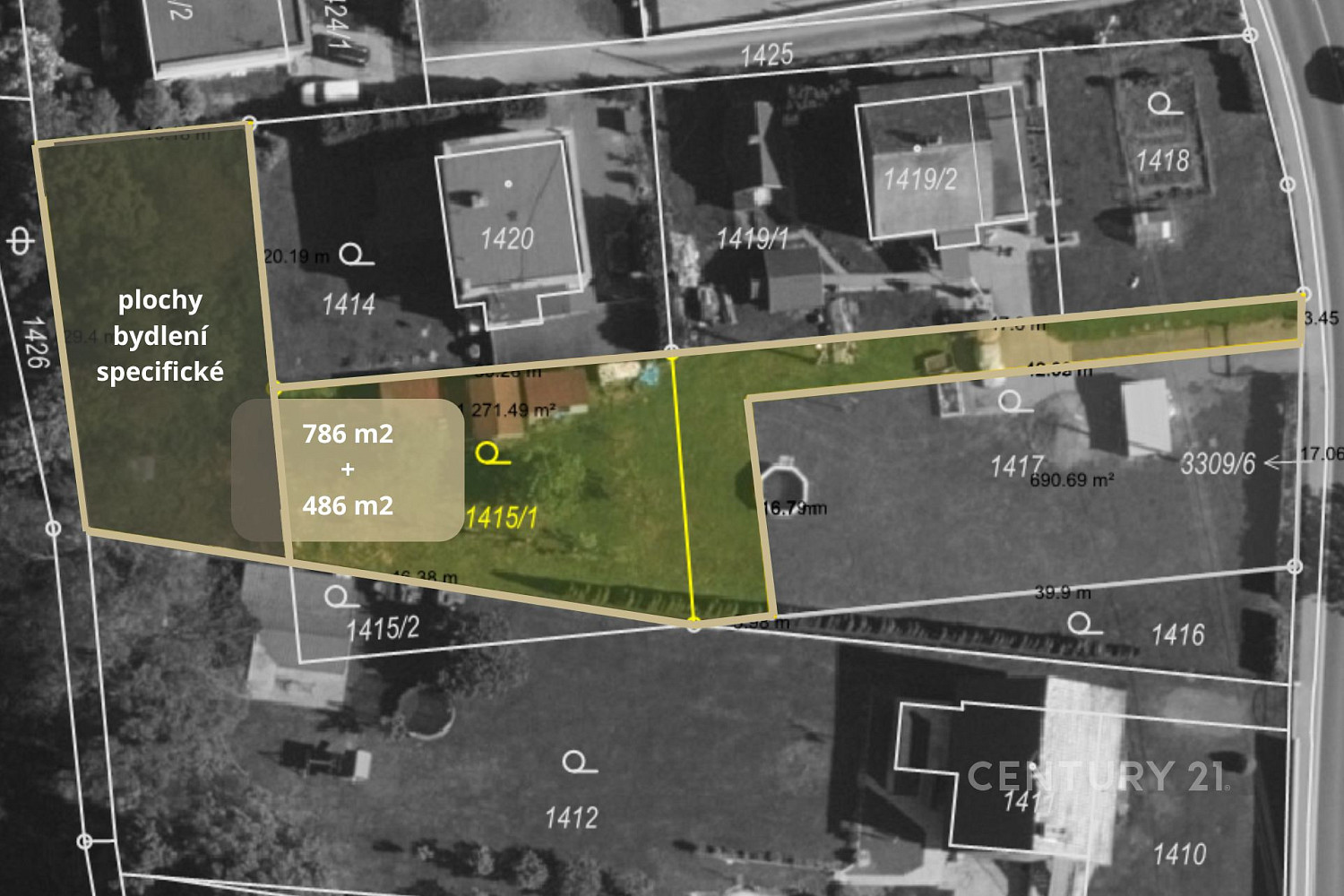 Prodej stavebního pozemku 1 266 m² – fotografie 2