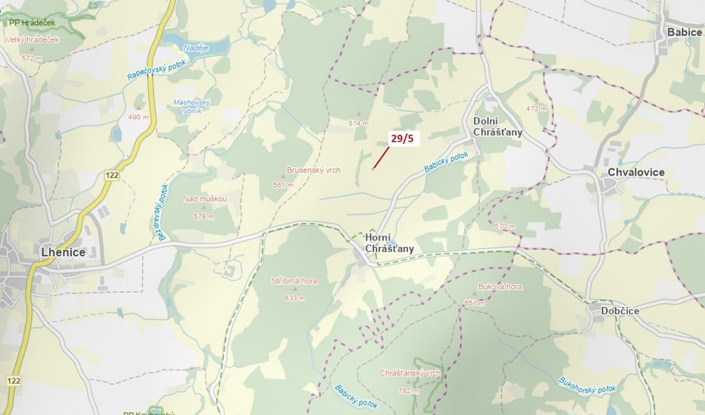 Dražba pozemku, 190 m², Prachatice, Lužice