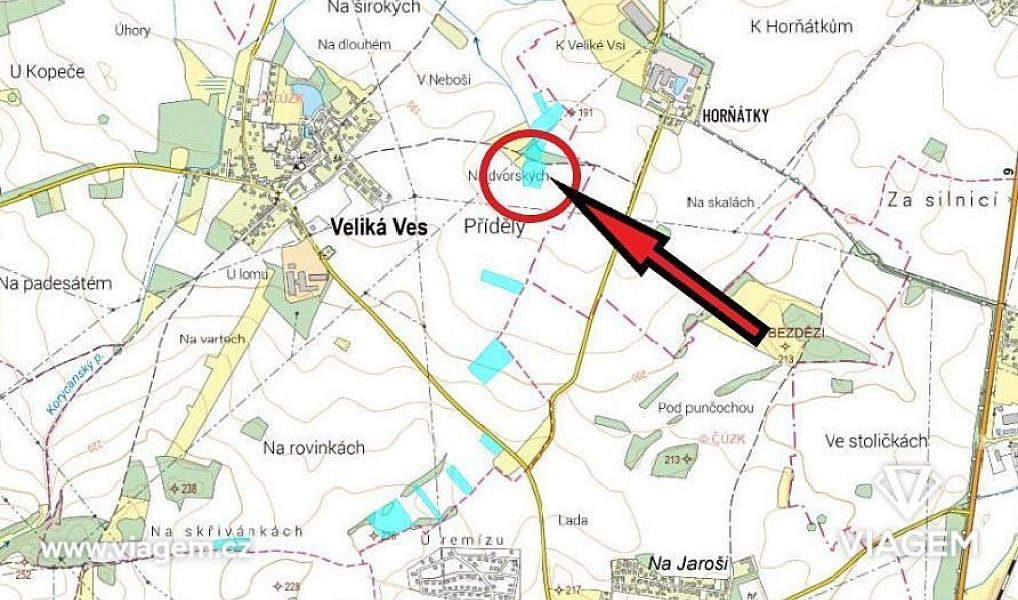 Prodej pole 602 m², Veliká Ves – náhled fotky 4