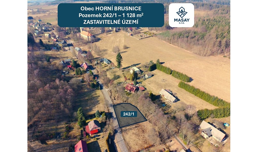 Prodej stavebního pozemku 1 128 m², Horní Brusnice – náhled fotky 4