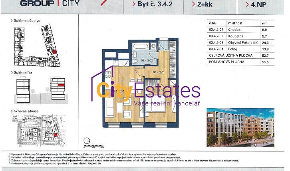 Pronájem bytu 2+kk 56 m², Praha – náhled fotky 2