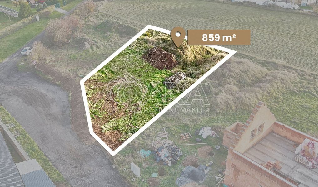 Prodej stavebního pozemku 859 m², Malá Hraštice – náhled fotky 3