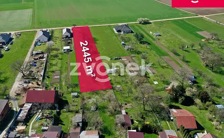 Prodej stavebního pozemku 2 445 m², Přílepy, okres Kroměříž