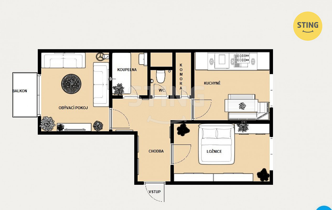Prodej bytu 2+1 56 m² – fotografie 2