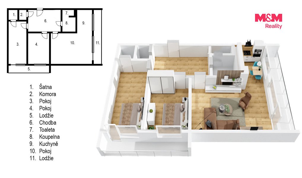 Prodej bytu 3+1 60 m², Slaný – náhled fotky 6