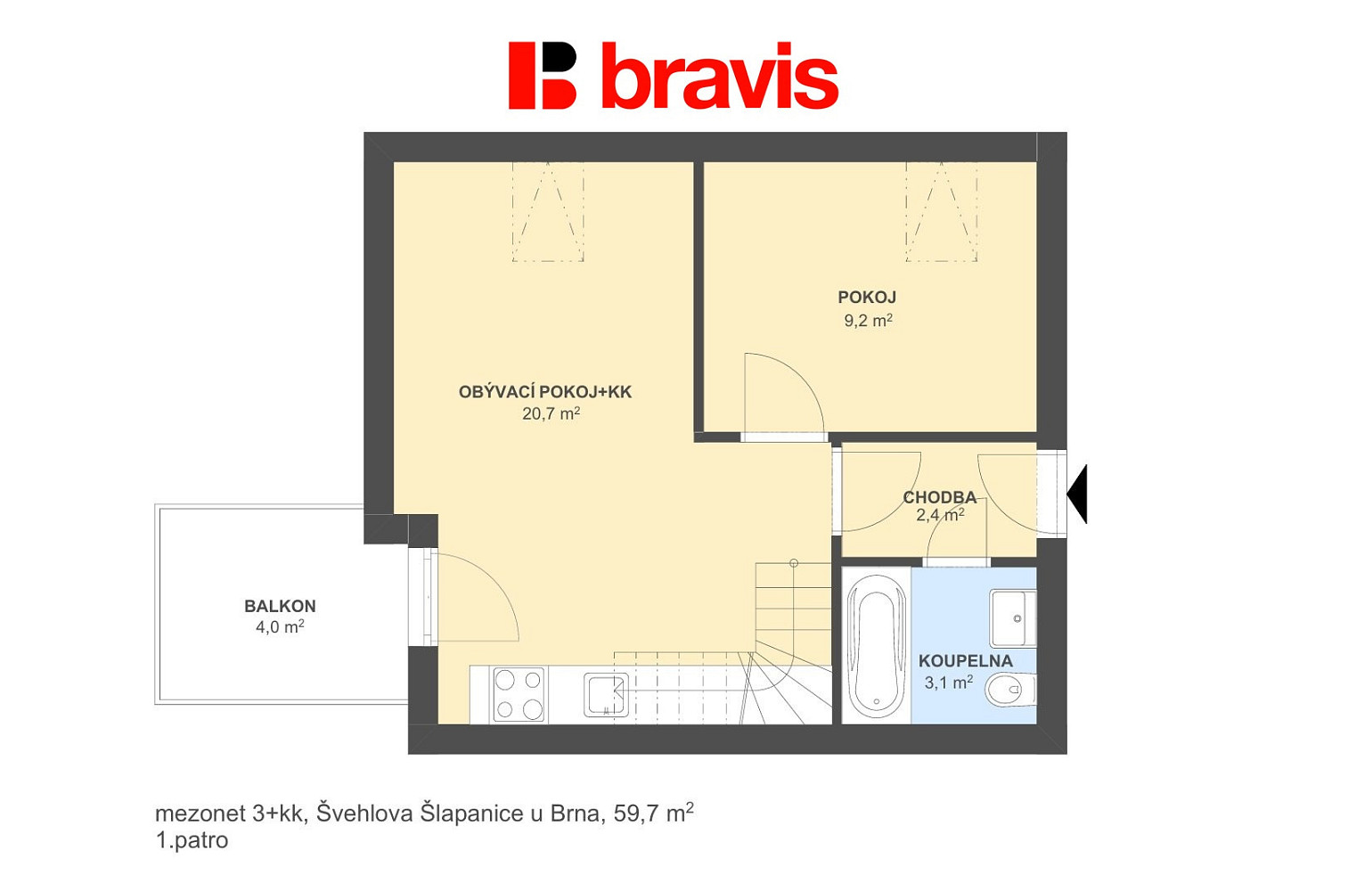 Prodej bytu 3+kk 60 m² – fotografie 5
