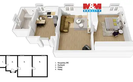 Prodej bytu 2+1 61 m², Velké Hamry, okres Jablonec nad Nisou