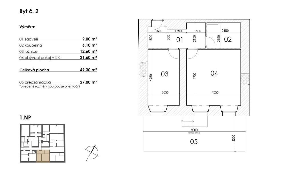 Prodej bytu 2+kk 49 m², Postupice – náhled fotky 8