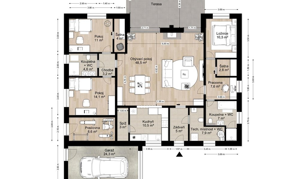 Prodej domu 148 m² s pozemkem 1 095 m², Benešov – náhled fotky 4