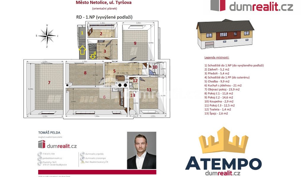 Prodej domu 321 m² s pozemkem 947 m², Netolice – náhled fotky 2