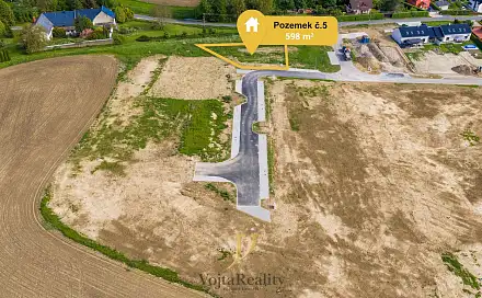 Prodej stavebního pozemku 598 m², Komárov, okres Olomouc