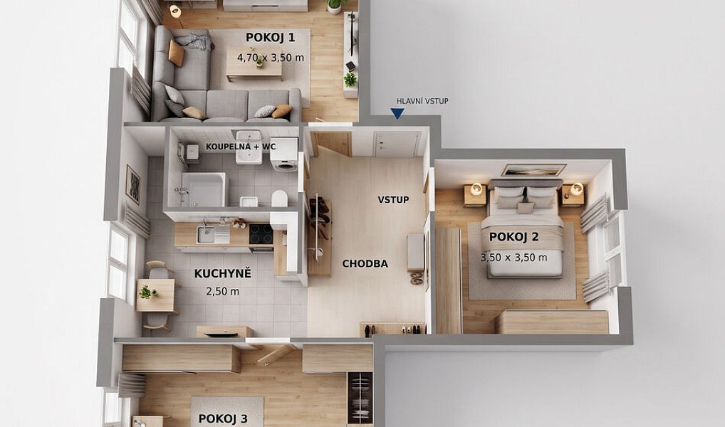 Prodej bytu 3+1 68 m², Holýšov – náhled fotky 2