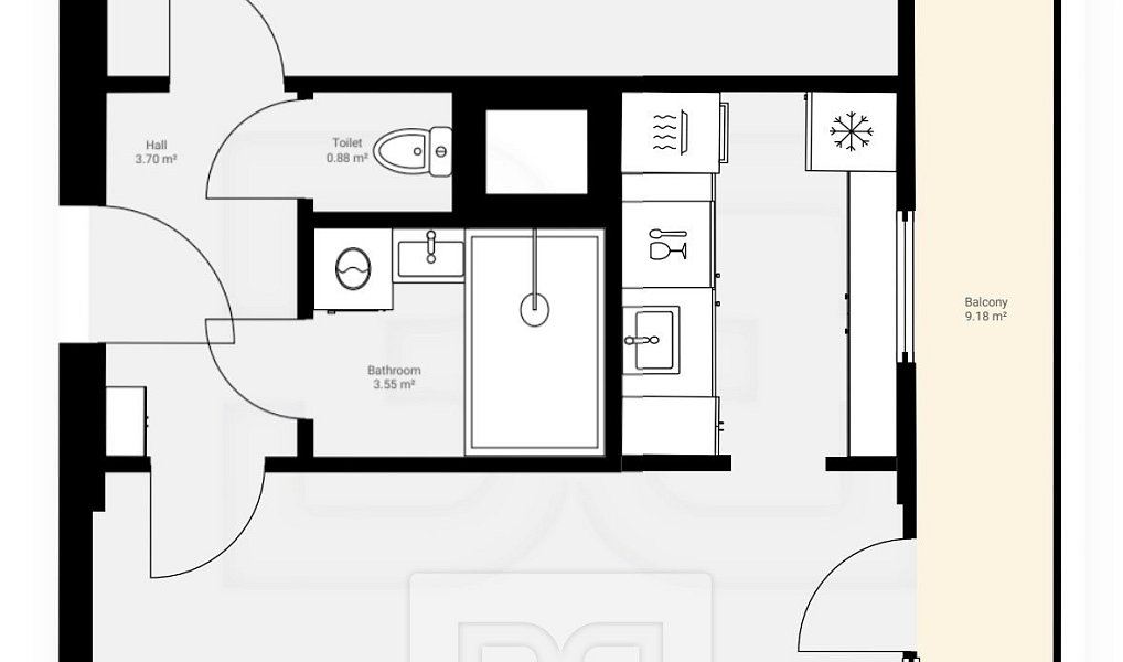 Pronájem bytu 2+kk 52 m², Praha – náhled fotky 3