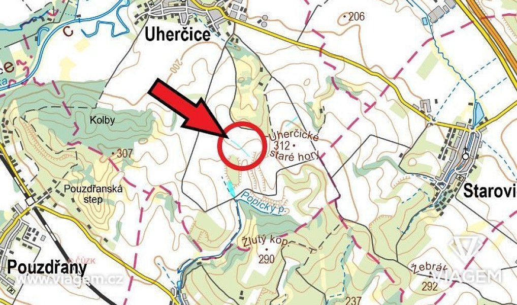 Prodej pole 805 m², Uherčice – náhled fotky 3