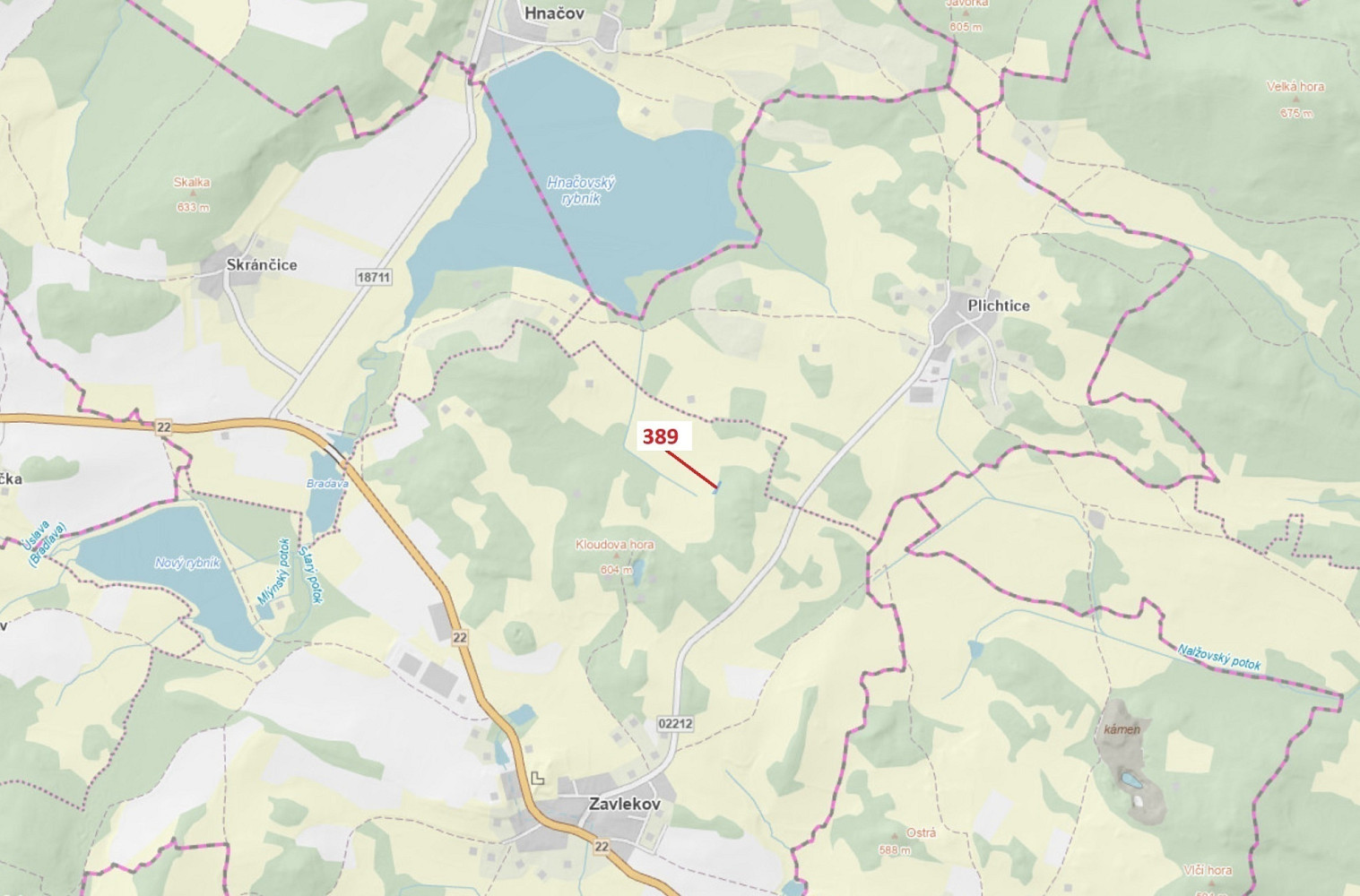 Dražba lesa 332 m²