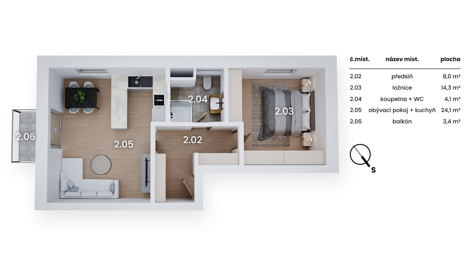 Prodej bytu 2+kk 56 m² – fotografie 5