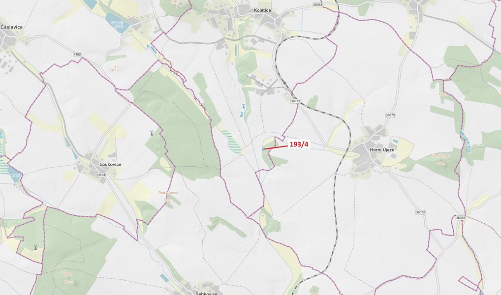 Dražba lesa, 654 m², Třebíč, Kojetice