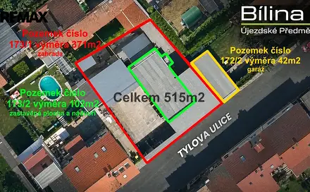 Prodej stavebního pozemku 515 m², Tylova, Bílina - Újezdské Předměstí, okres Teplice