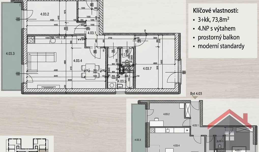 Prodej bytu 3+kk 64 m², Beroun – náhled fotky 16