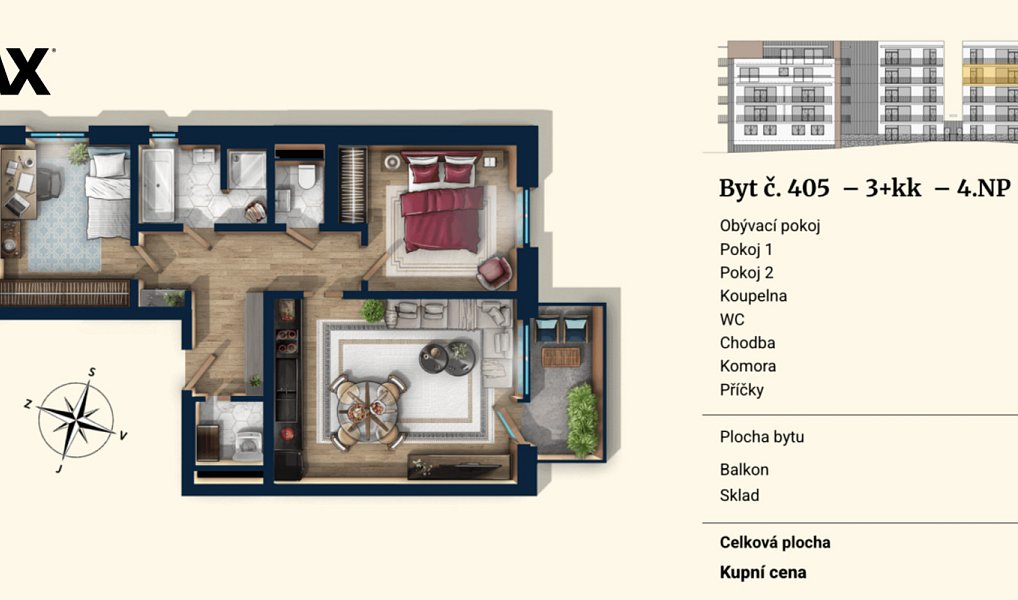 Prodej bytu 3+kk 74 m², Plzeň – náhled fotky 4