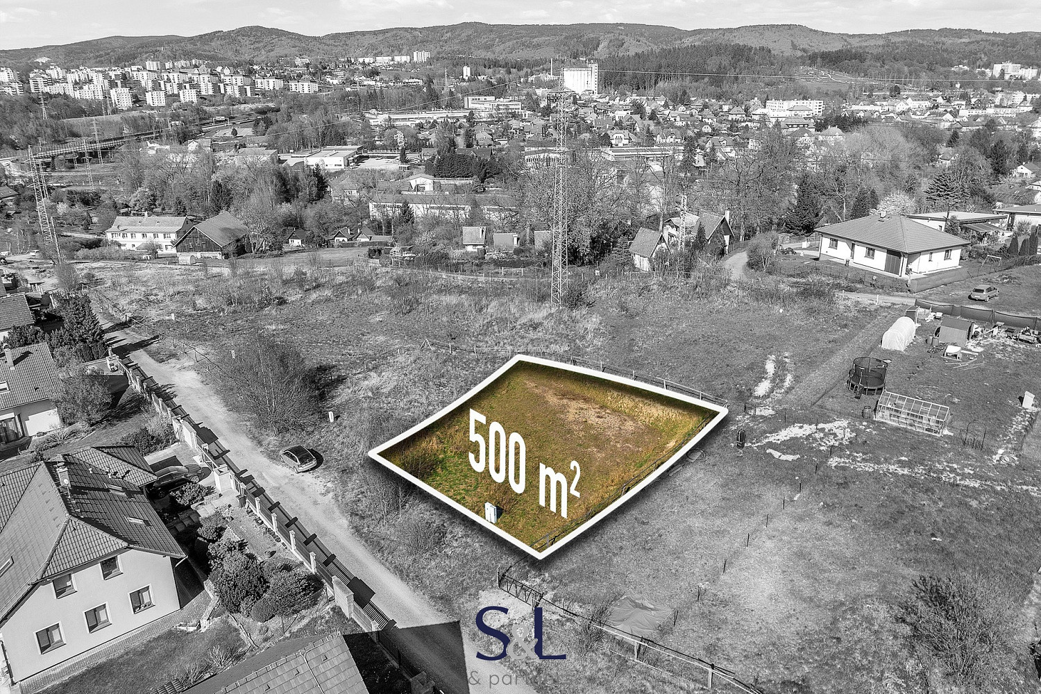 Prodej stavebního pozemku 500 m² - Widok 3