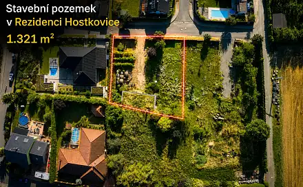 Prodej stavebního pozemku 1 321 m², Tršice - Hostkovice, okres Olomouc