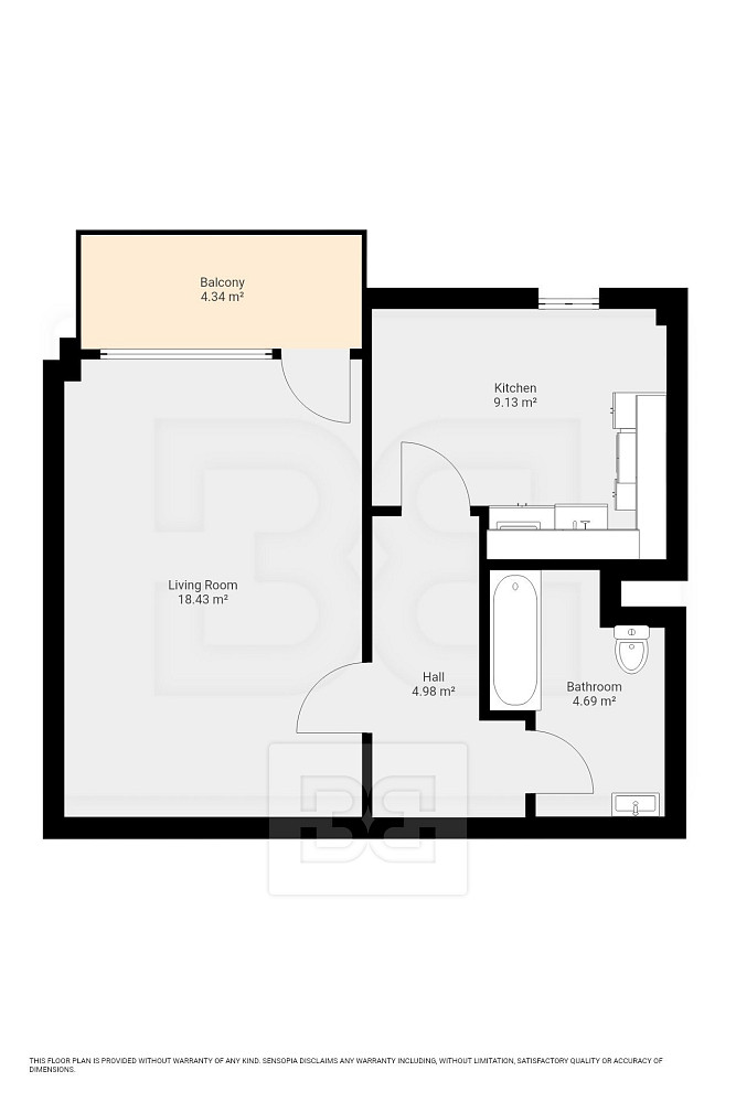 Pronájem bytu 1+1 43 m² – fotografie 3