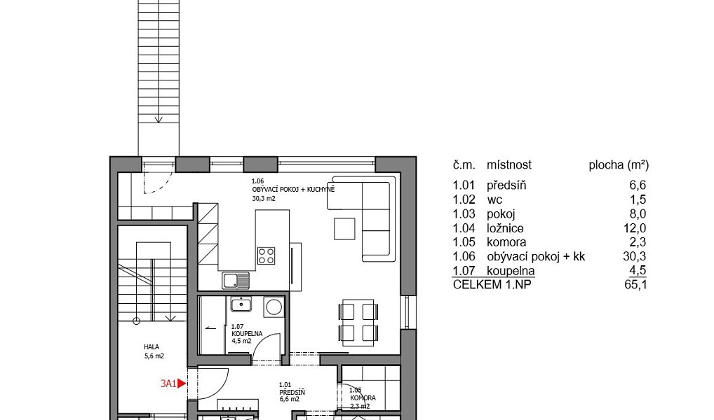 Prodej bytu 3+kk 65 m², Písek – fotka 1 z 13