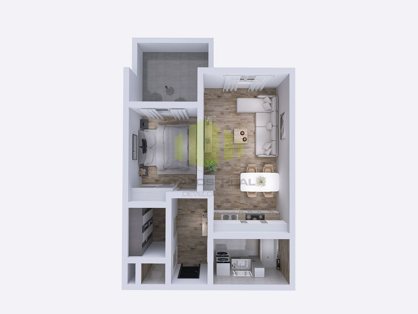 Pronájem bytu 2+kk 54 m² – pohled 2