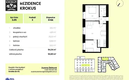 Prodej bytu 3+kk 54 m²