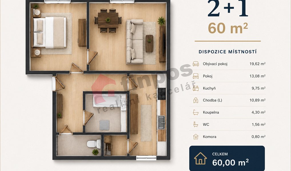 Prodej bytu 2+1 60 m², Vlašim – náhled fotky 18
