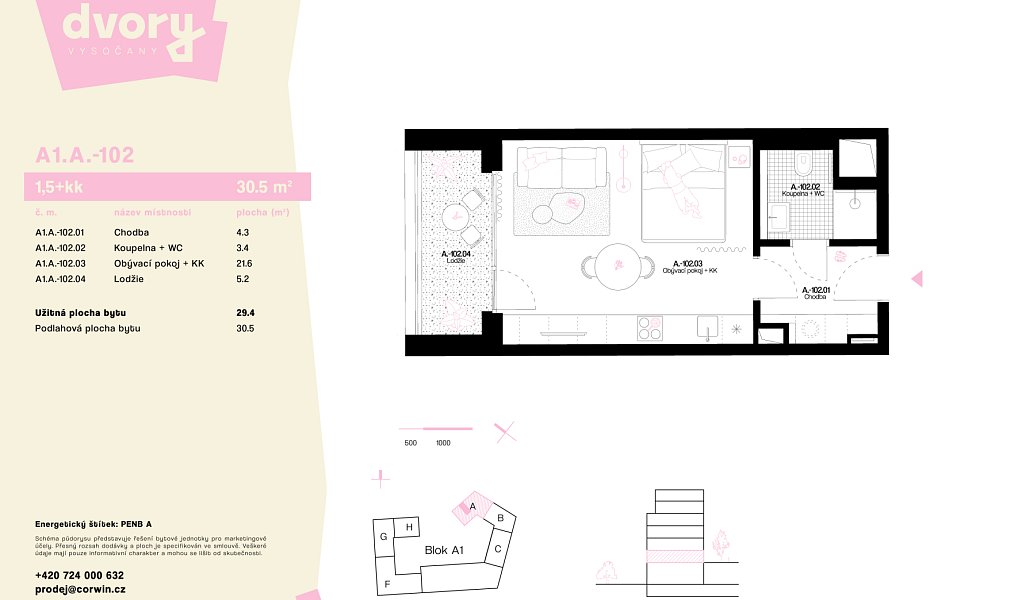 Prodej bytu 1+kk 31 m², Praha – náhled fotky 2