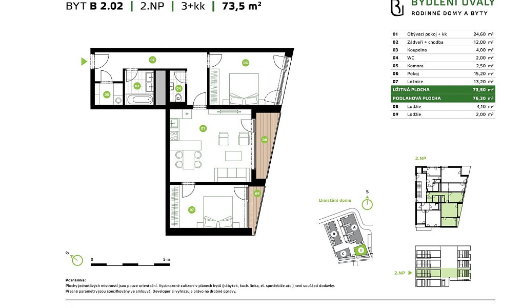 Prodej bytu 3+kk 76 m², Úvaly – náhled fotky 2
