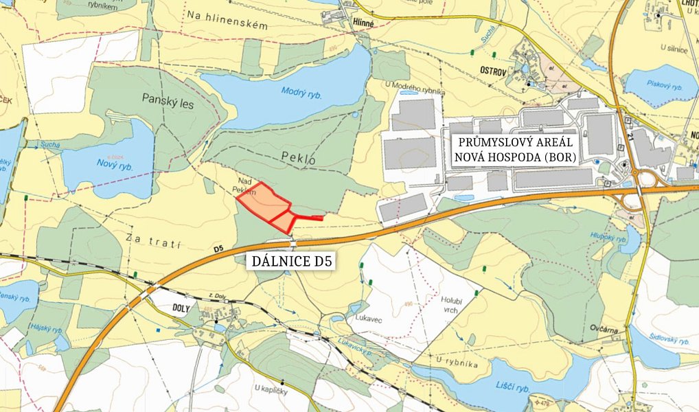 Prodej komerčního pozemku 50 767 m², Bor – náhled fotky 3