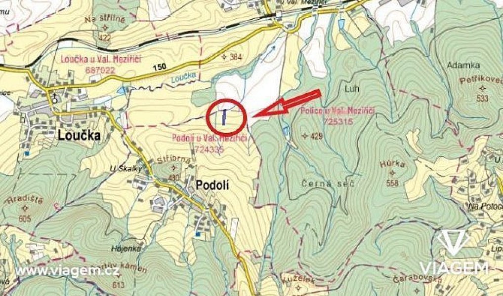 Prodej pole 927 m², Podolí – náhled fotky 3