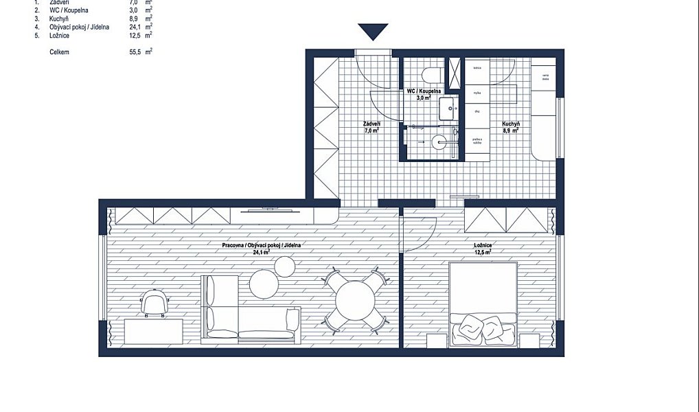 Prodej bytu 2+1 57 m², Praha – náhled fotky 3