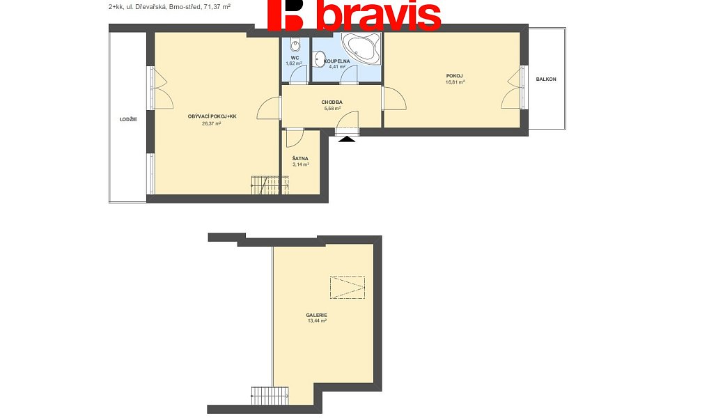 Pronájem bytu 2+kk 89 m², Brno – náhled fotky 5