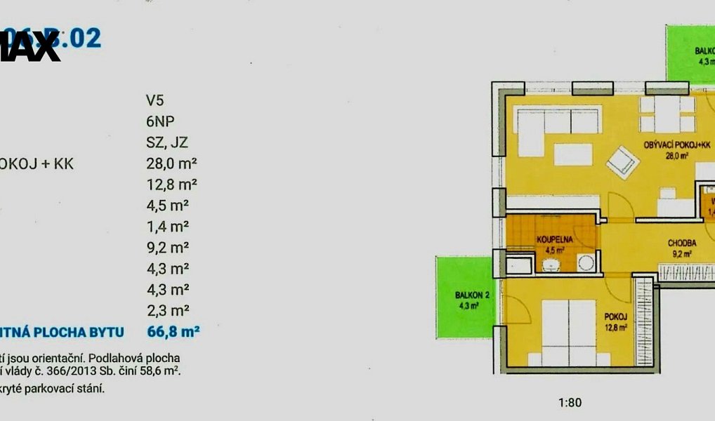 Pronájem bytu 2+kk 67 m², Liberec – náhled fotky 2