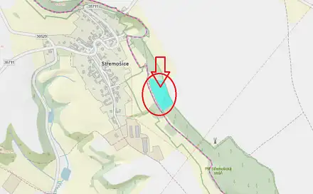 Prodej lesa 4 901 m², Střemošice - Česká Bříza