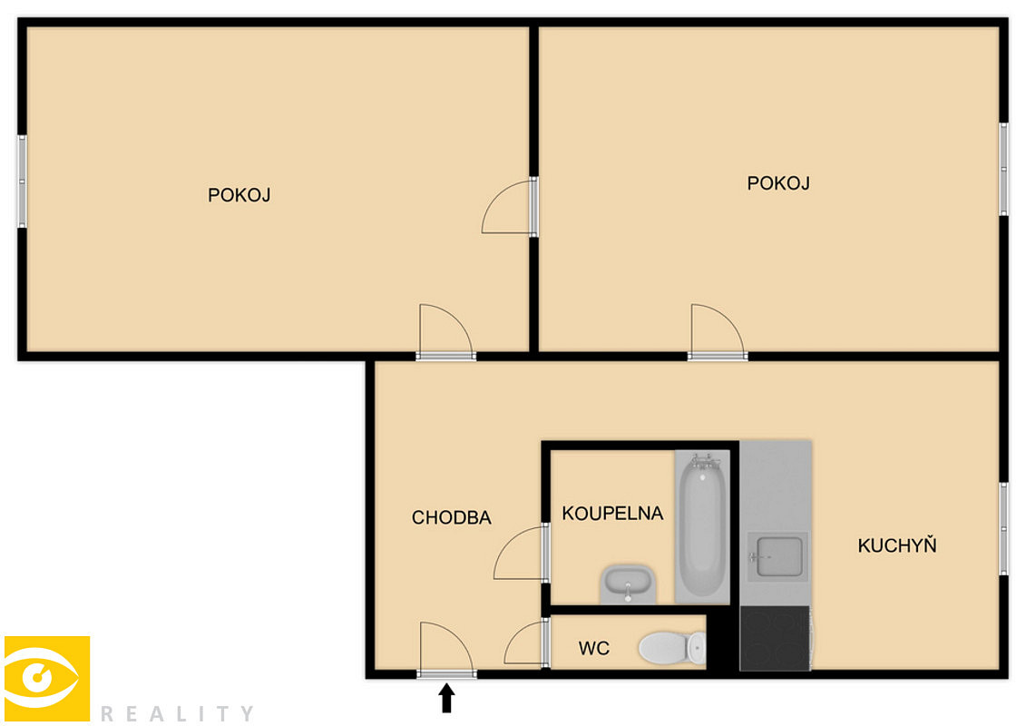Pronájem bytu 2+1 56 m² — photo 3