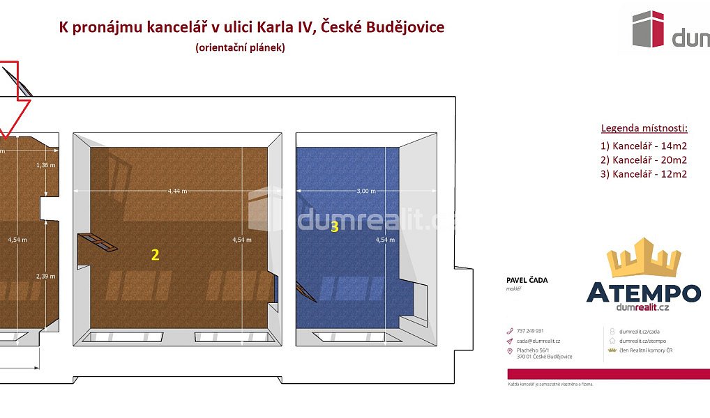 Pronájem kanceláře 24 m², České Budějovice – náhled fotky 6