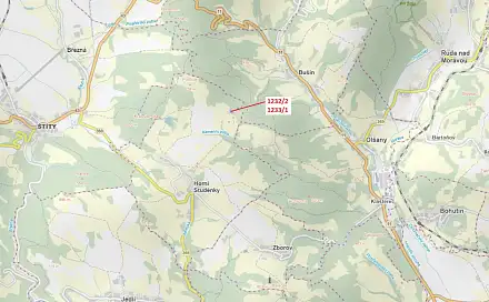 Dražba lesa 4 514 m², Horní Studénky